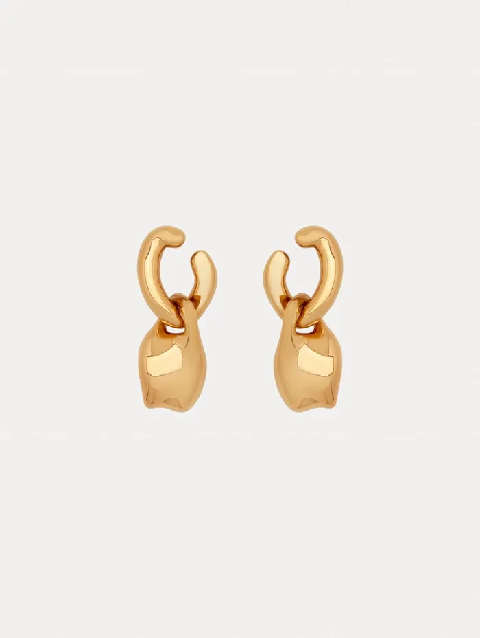 Women Earrings Oscar De La Renta O Double Drop Earrings Gold