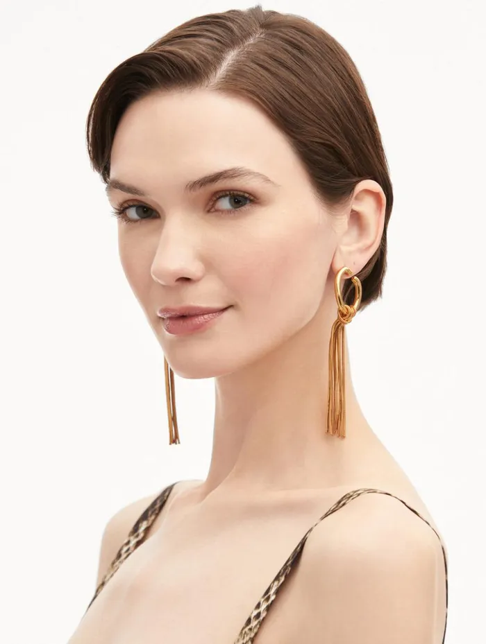 Women Earrings Oscar De La Renta O Knot Earrings Gold