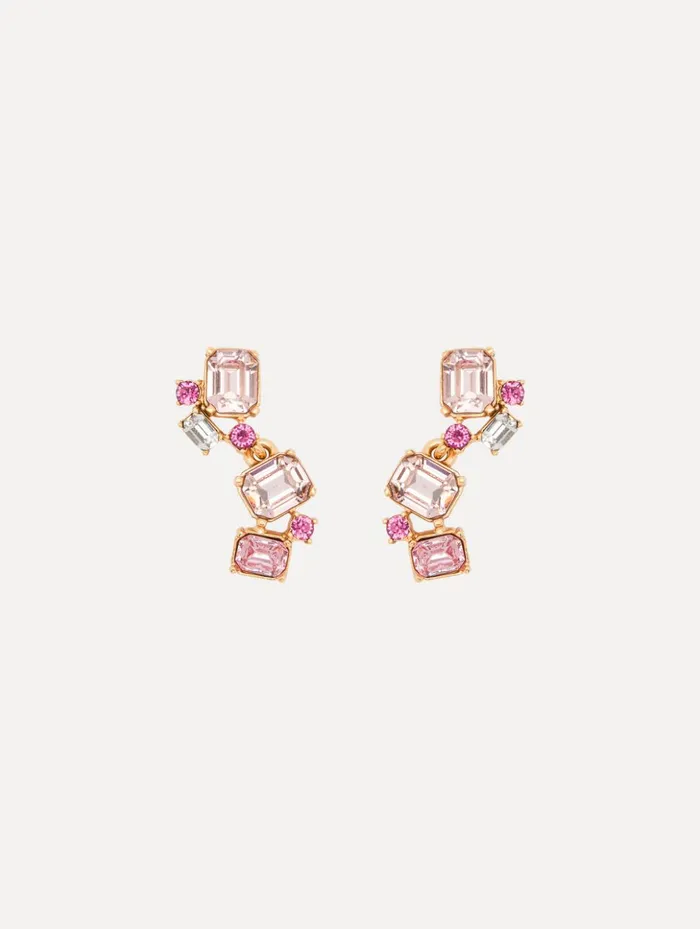 Women Earrings Oscar De La Renta Scramble Crystal Drop Earrings Rose
