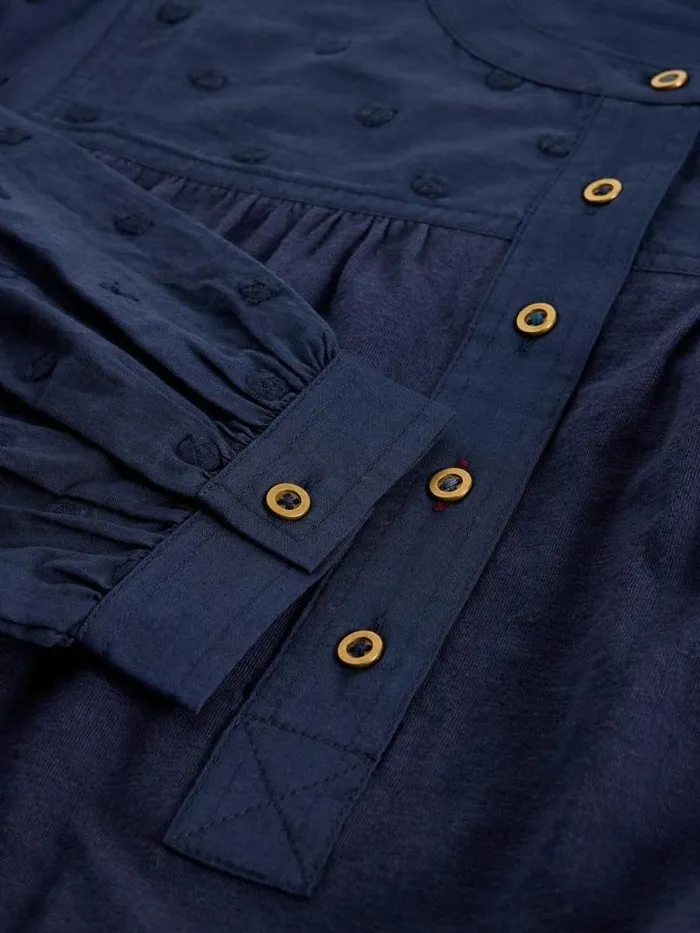Women ELOISE DOBBY MIX SHIRT Dark Navy White Stuff Shirts and Blouses Women ELOISE DOBBY MIX SHIRT Dark Navy White Stuff Shirts and Blouses