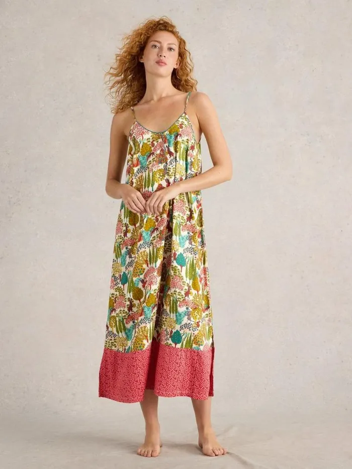 Women Elsa Cami Nightie Natural Print White Stuff Nightwear