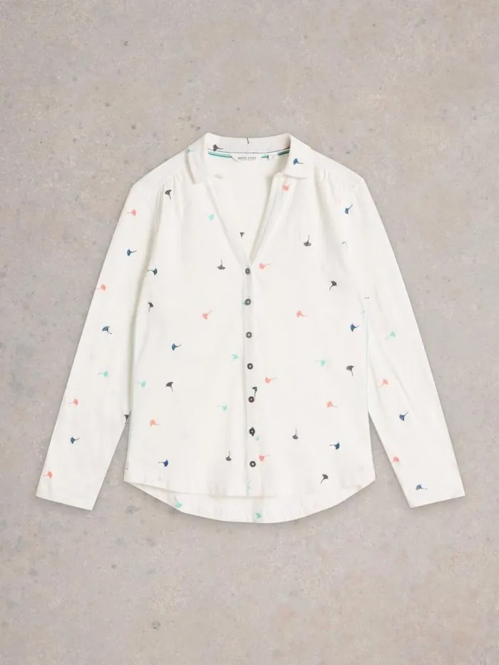 Women EMBROIDERED ANNIE JERSEY SHIRT Ivory Multi White Stuff Shirts and Blouses Women EMBROIDERED ANNIE JERSEY SHIRT Ivory Multi White Stuff Shirts and Blouses