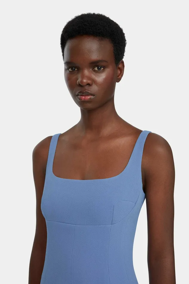 Women Emilia Wickstead Asia Dress In Indigo Blue Double Crepe Dresses Women Emilia Wickstead Asia Dress In Indigo Blue Double Crepe Dresses