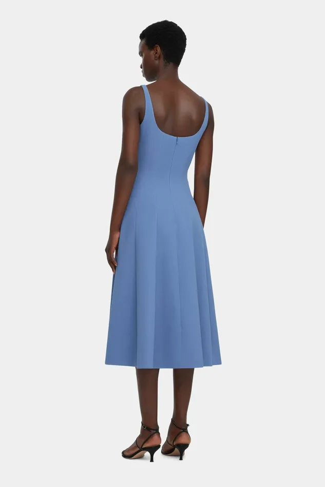 Women Emilia Wickstead Asia Dress In Indigo Blue Double Crepe Dresses Women Emilia Wickstead Asia Dress In Indigo Blue Double Crepe Dresses