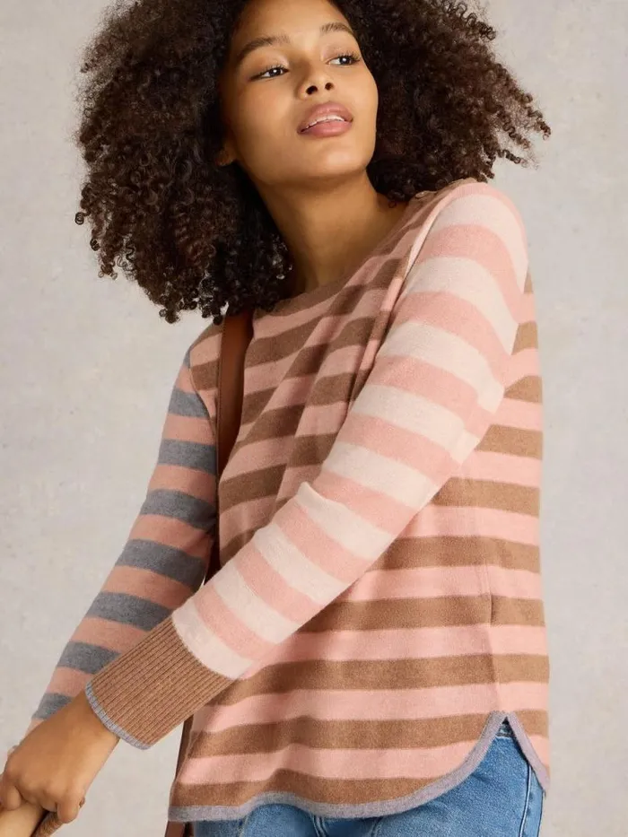 Women EMMA STRIPE JUMPER Pink Multi White Stuff Knitwear Women EMMA STRIPE JUMPER Pink Multi White Stuff Knitwear