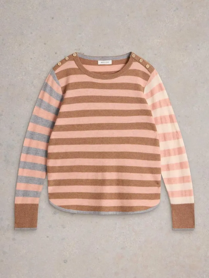 Women EMMA STRIPE JUMPER Pink Multi White Stuff Knitwear Women EMMA STRIPE JUMPER Pink Multi White Stuff Knitwear