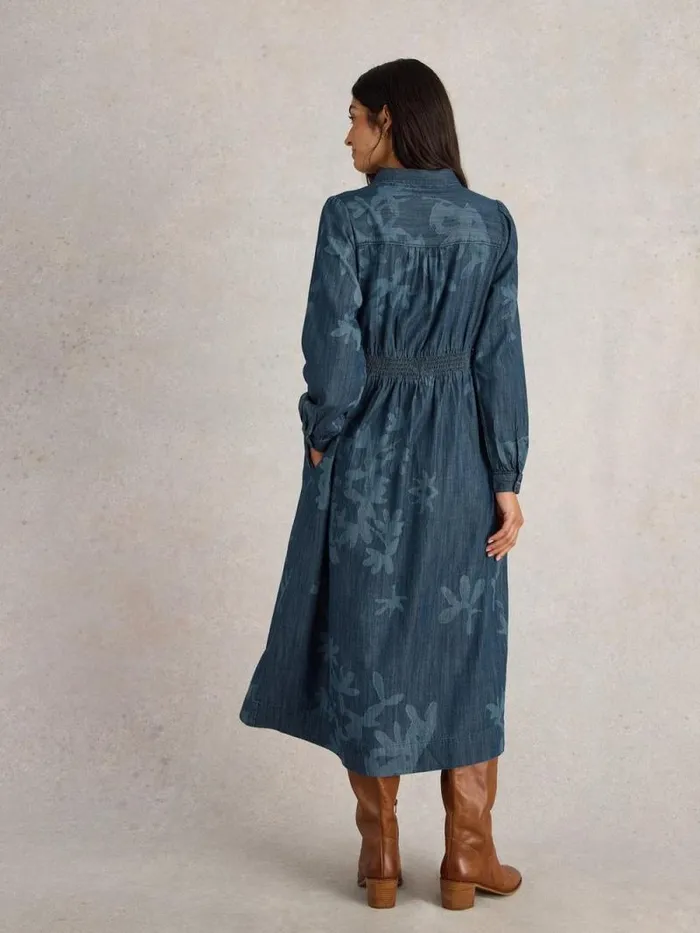 Women Farah Denim Midi Dress Denim Print White Stuff Dresses Women Farah Denim Midi Dress Denim Print White Stuff Dresses