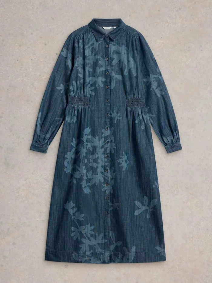 Women Farah Denim Midi Dress Denim Print White Stuff Dresses Women Farah Denim Midi Dress Denim Print White Stuff Dresses