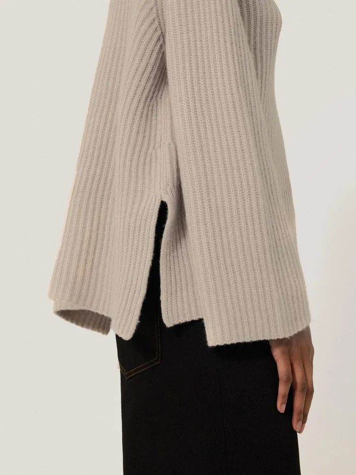 Women Faroe Fishermans Rib Jumper Cream Jigsaw Knitwear and Cashmere