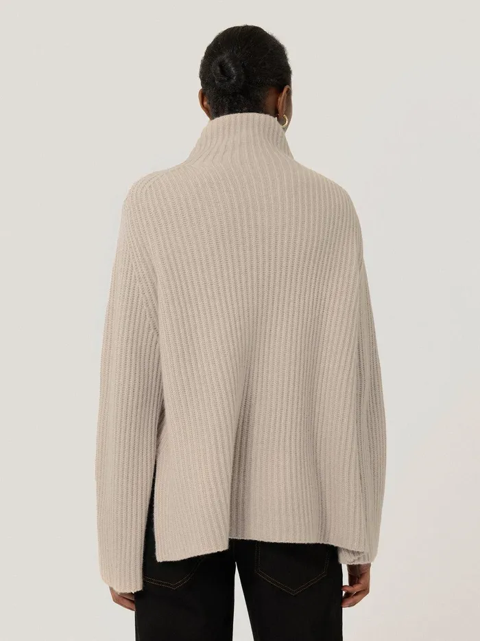 Women Faroe Fishermans Rib Jumper Cream Jigsaw Knitwear and Cashmere