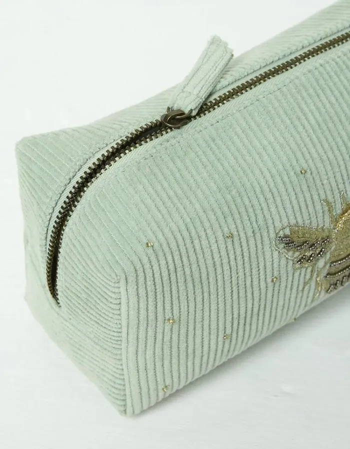 Women FatFace Bags and Wallets Bee Cord Cosmetic Bag Light Green