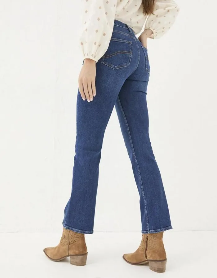Women FatFace Jeans and Dungarees Brooke Bootcut Jeans Indigo Blue
