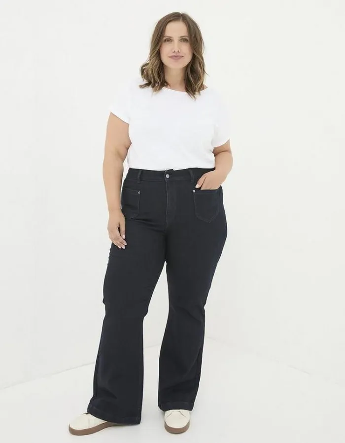 Women FatFace Jeans and Dungarees Brooke Bootcut Jeans Indigo Blue