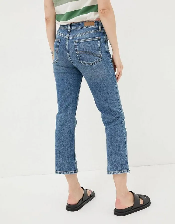Women FatFace Jeans and Dungarees Capri Sway Cropped Jeans Vintage Blue