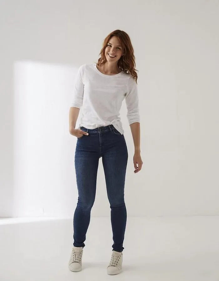 Women FatFace Jeans and Dungarees Harlow High Waist Stretch Skinny Jeans Bluevintage
