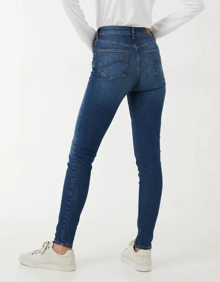 Women FatFace Jeans and Dungarees Harlow High Waist Stretch Skinny Jeans Bluevintage