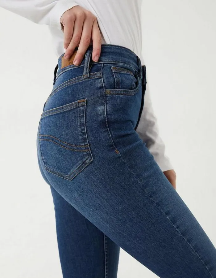 Women FatFace Jeans and Dungarees Harlow High Waist Stretch Skinny Jeans Bluevintage