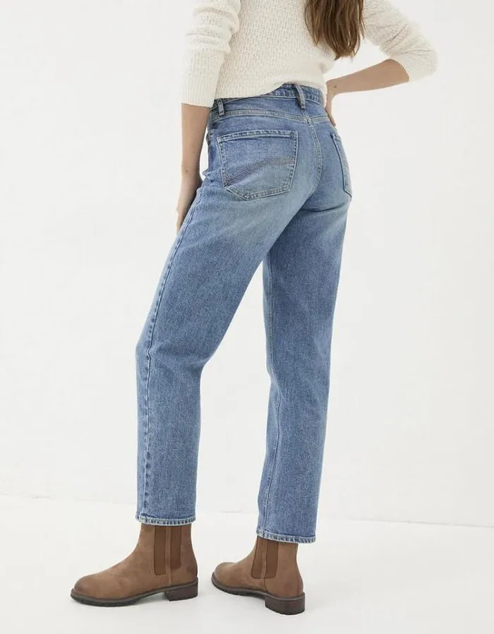 Women FatFace Jeans and Dungarees Ludlow Boyfriend Jeans Denim Blue