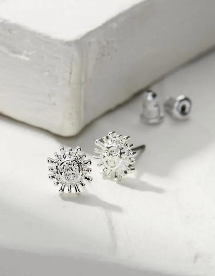 Women FatFace Jewelry Abstract Studs Silver