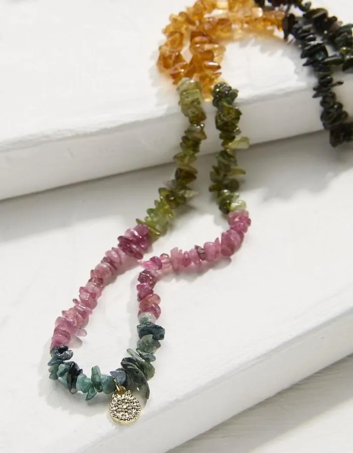 Women FatFace Jewelry Stone Necklace Multi