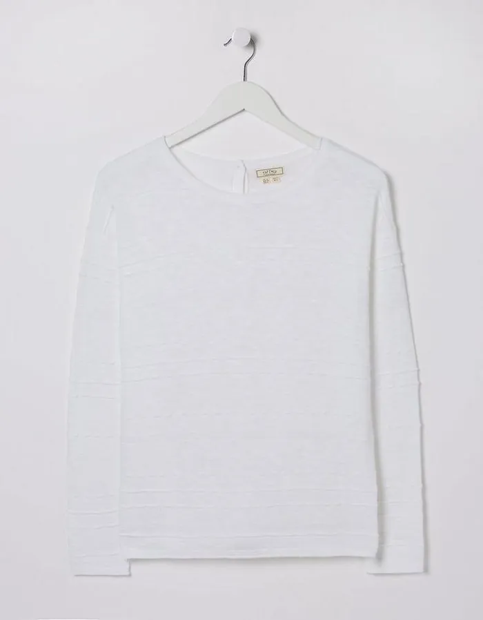 Women FatFace Linen Edit Isabelle Linen Blend Sweater White