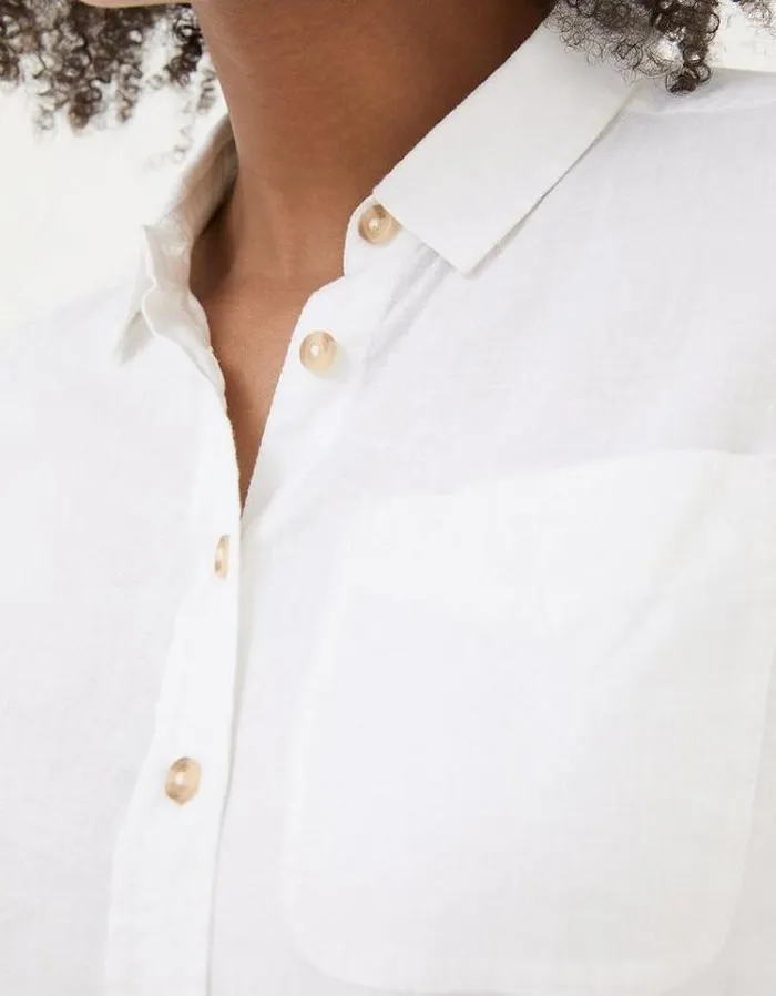 Women FatFace Linen Edit Olivia Linen Shirt White