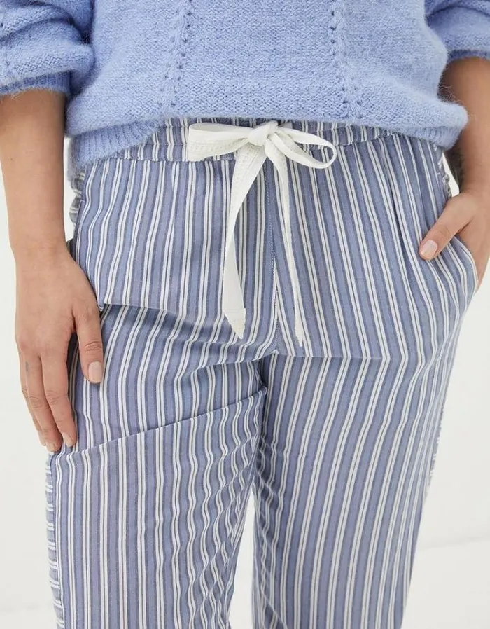 Women FatFace Nightwear and Pajamas Cora Stripe Lounge Pants Washed Blue