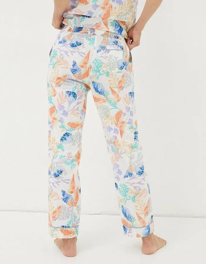 Women FatFace Nightwear and Pajamas Eva Ocean Shell Lounge Pants Ivory