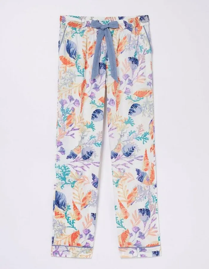 Women FatFace Nightwear and Pajamas Eva Ocean Shell Lounge Pants Ivory