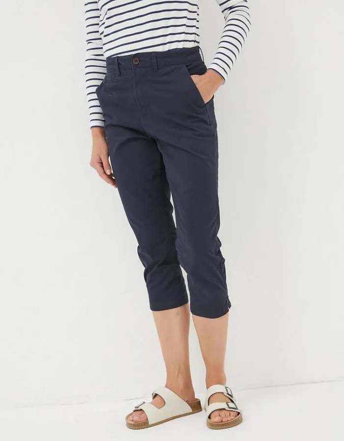 Women FatFace Pants and Leggings Farnham Crop Chinos Navy