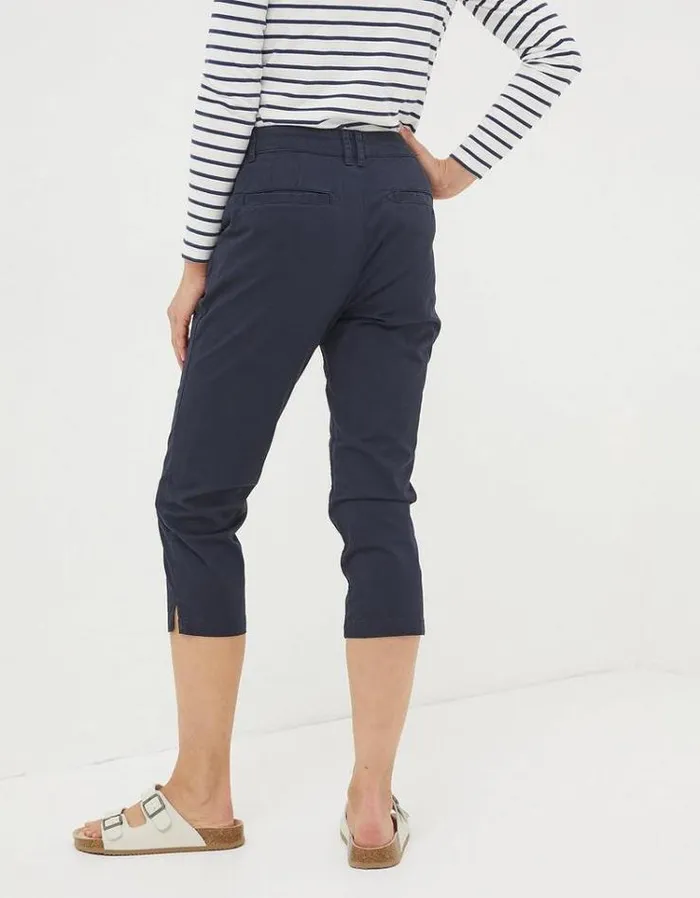 Women FatFace Pants and Leggings Farnham Crop Chinos Navy