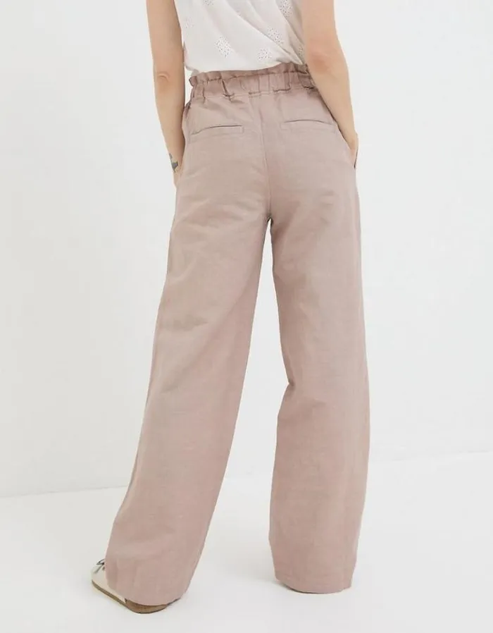 Women FatFace Pants and Leggings Iva Wide Leg Linen Pants Natural