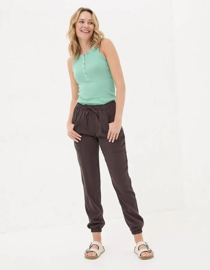 Women FatFace Pants and Leggings Lyme Cargo Cuffed Joggers Brown