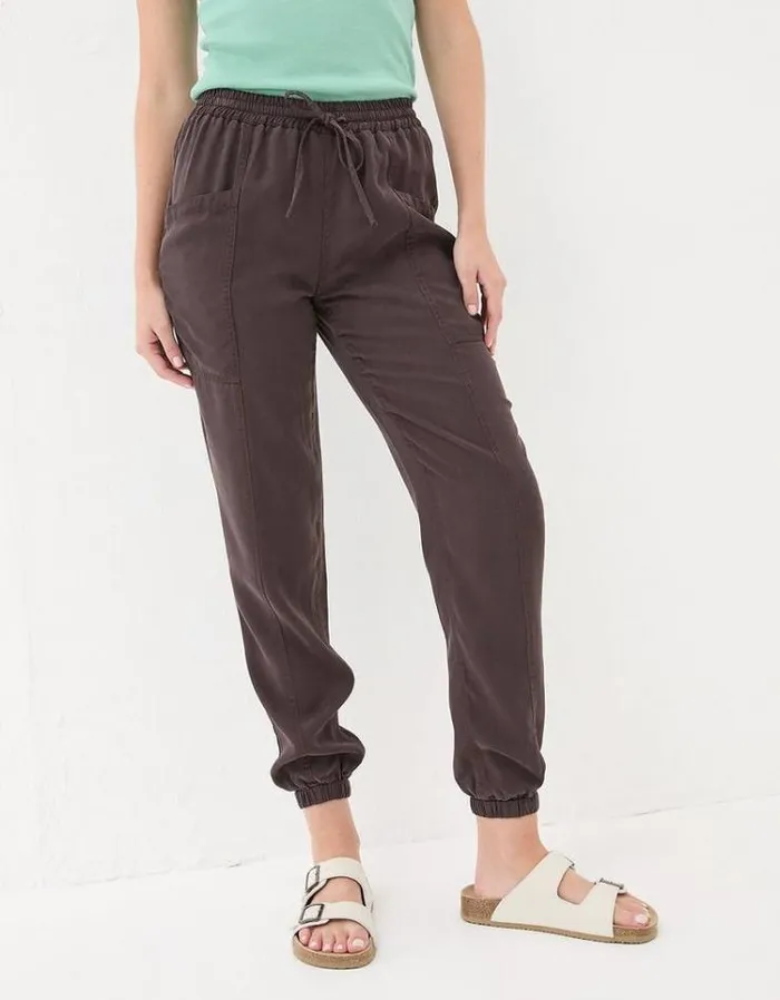Women FatFace Pants and Leggings Lyme Cargo Cuffed Joggers Brown