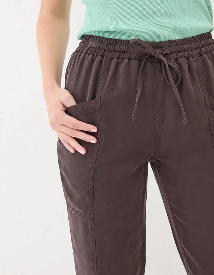 Women FatFace Pants and Leggings Lyme Cargo Cuffed Joggers Brown