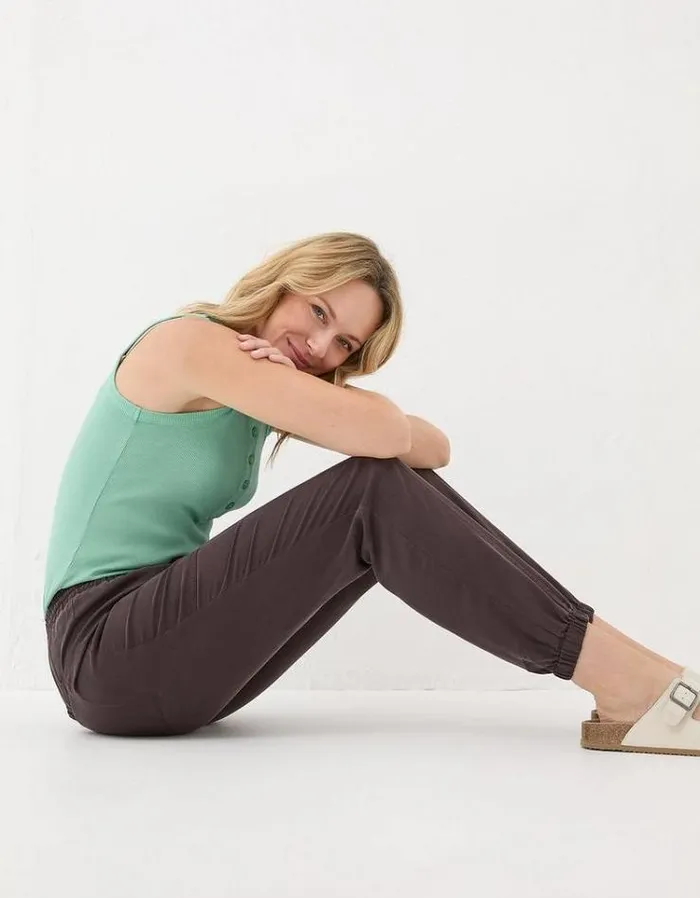 Women FatFace Pants and Leggings Lyme Cargo Cuffed Joggers Brown