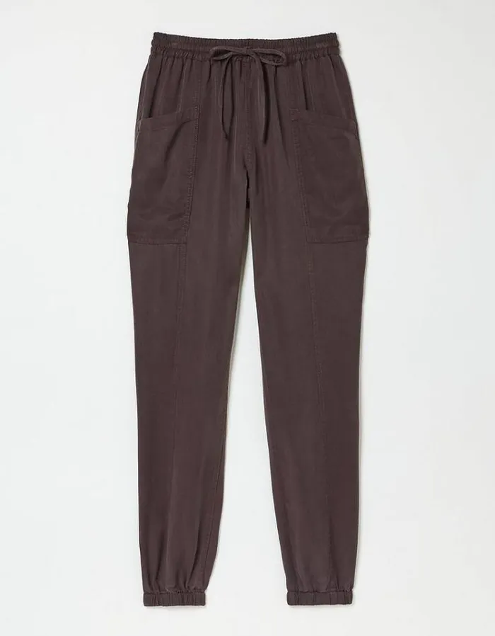 Women FatFace Pants and Leggings Lyme Cargo Cuffed Joggers Brown