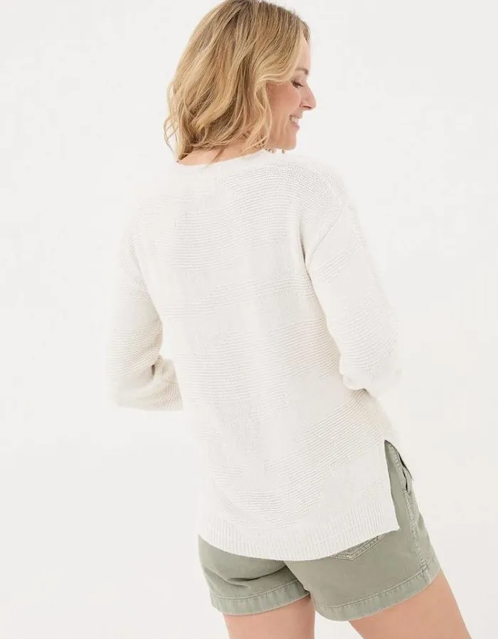Women FatFace Sweaters and Cardigans Textured Ellie Sweater Ivory