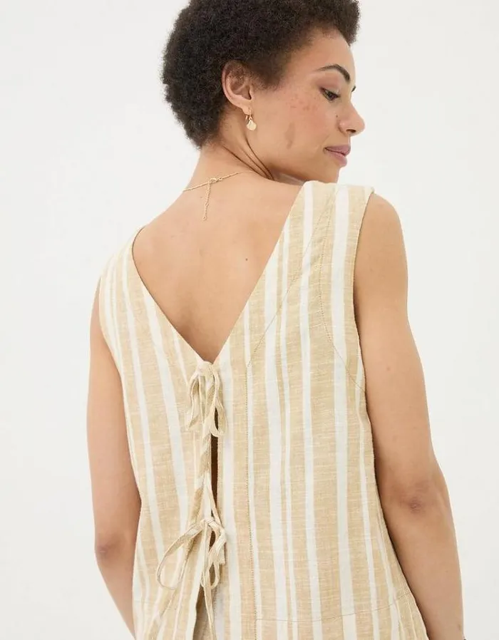 Women FatFace Tops and TShirts Aditi Linen Blend Top Natural