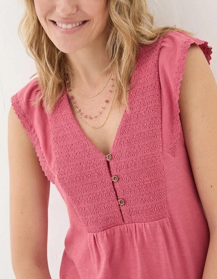 Women FatFace Tops and TShirts Janine Tunic Rose Pink