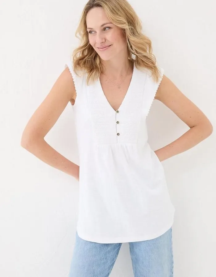 Women FatFace Tops and TShirts Janine Tunic White