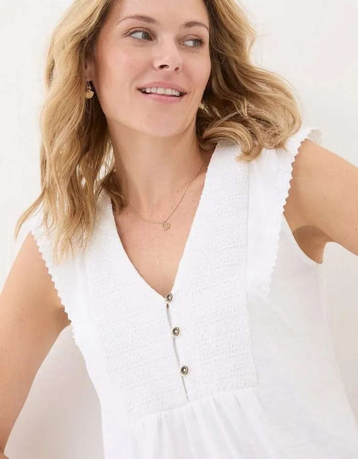 Women FatFace Tops and TShirts Janine Tunic White