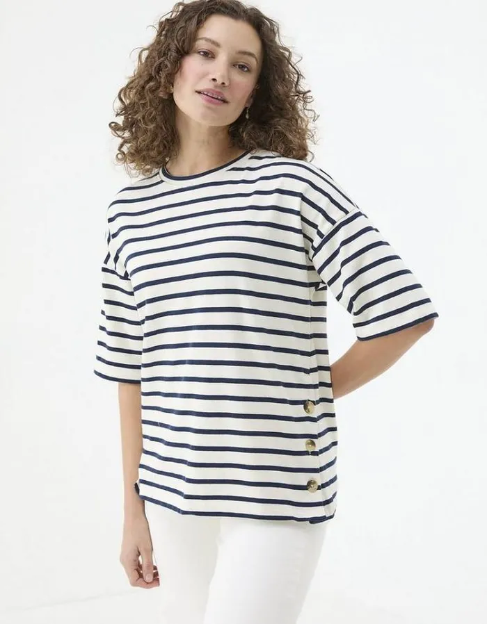 Women FatFace Tops and TShirts Kiki Stripe Top Ivory