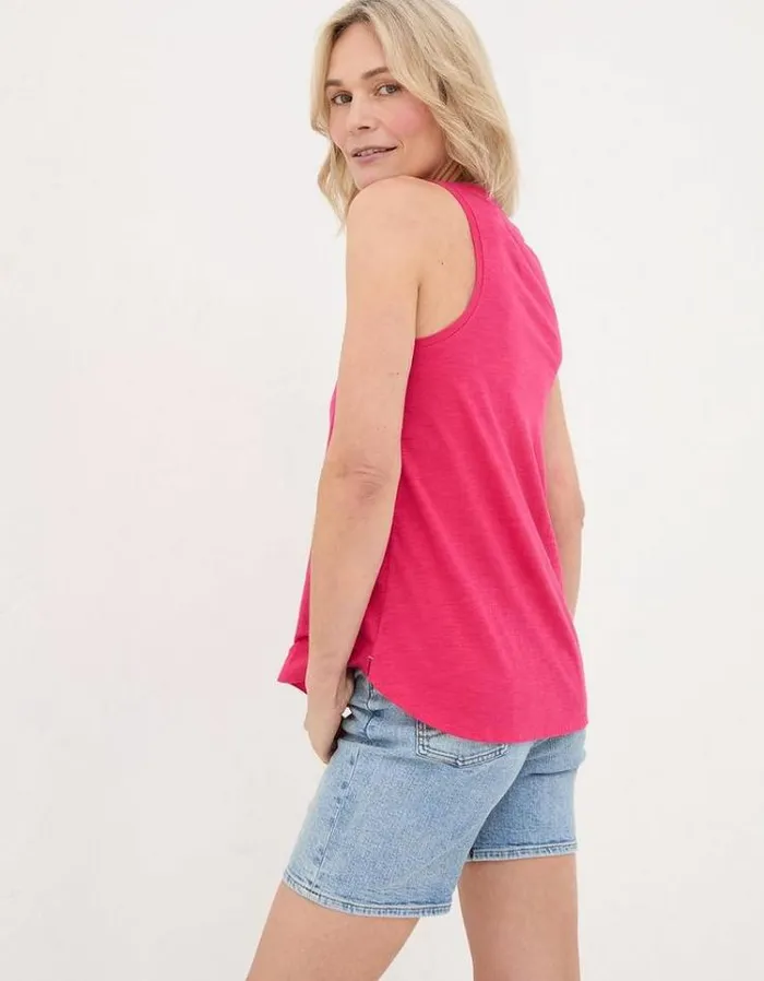 Women FatFace Tops and TShirts Kirsty Vest Fuchsia Pink