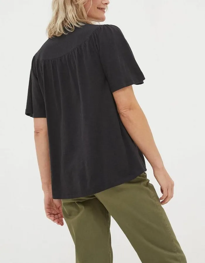 Women FatFace Tops and TShirts Polly Top Black