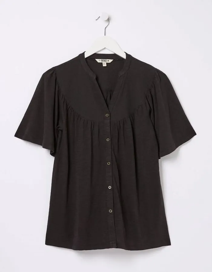 Women FatFace Tops and TShirts Polly Top Black