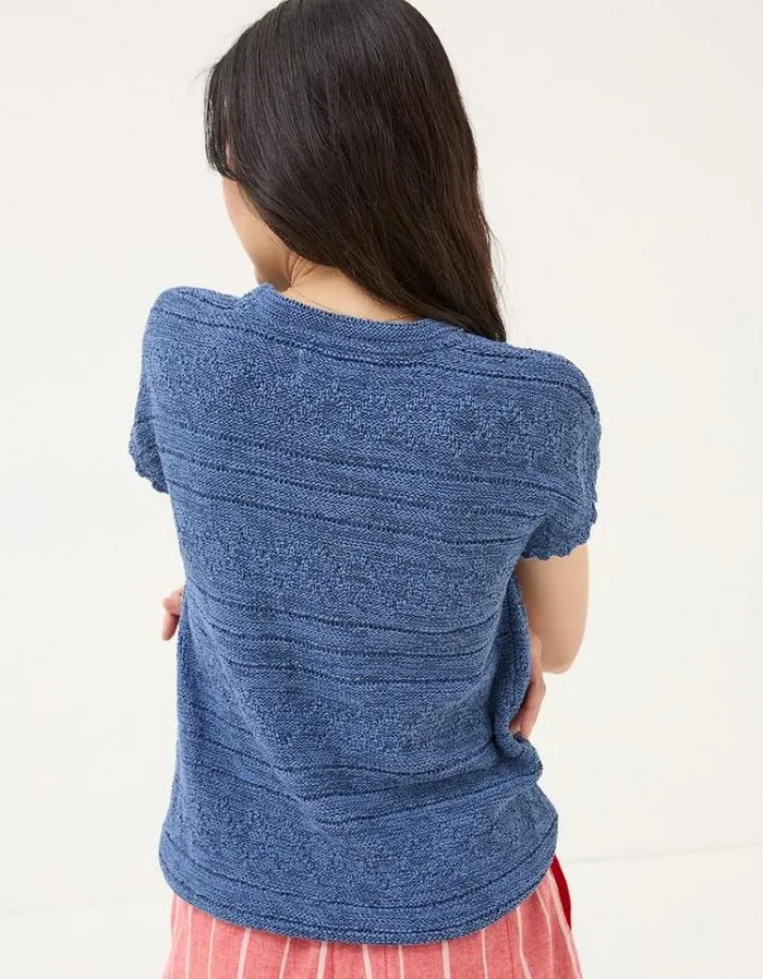 Women FatFace Tops and TShirts Tasmin Ikat Tank Teal Blue