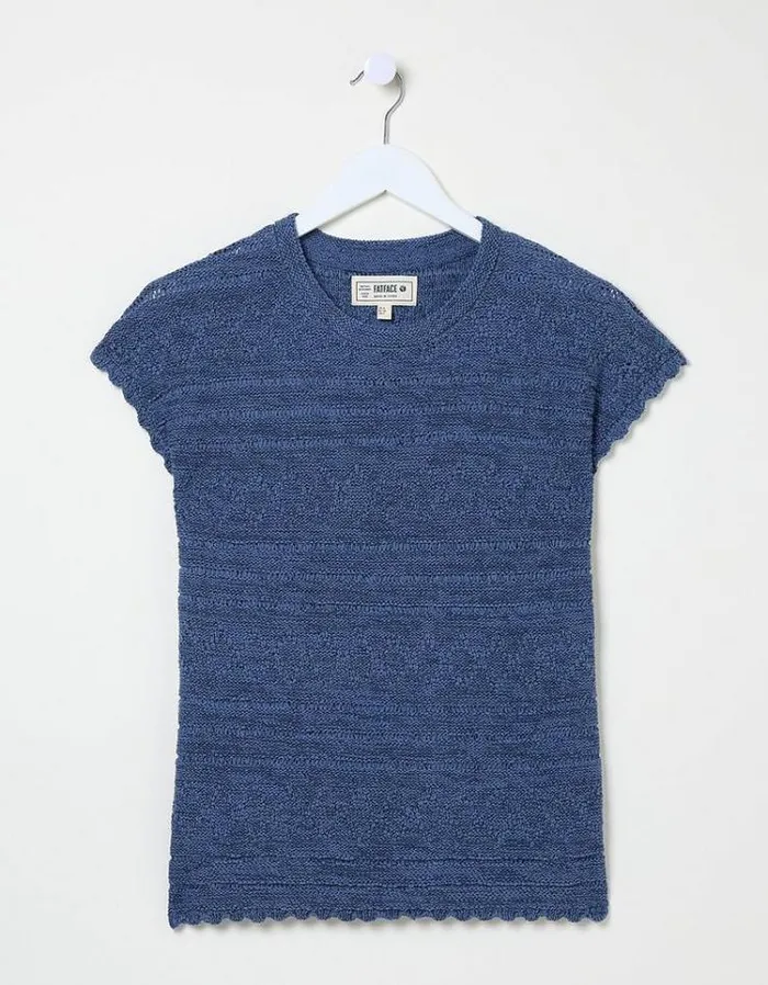 Women FatFace Tops and TShirts Tasmin Ikat Tank Teal Blue