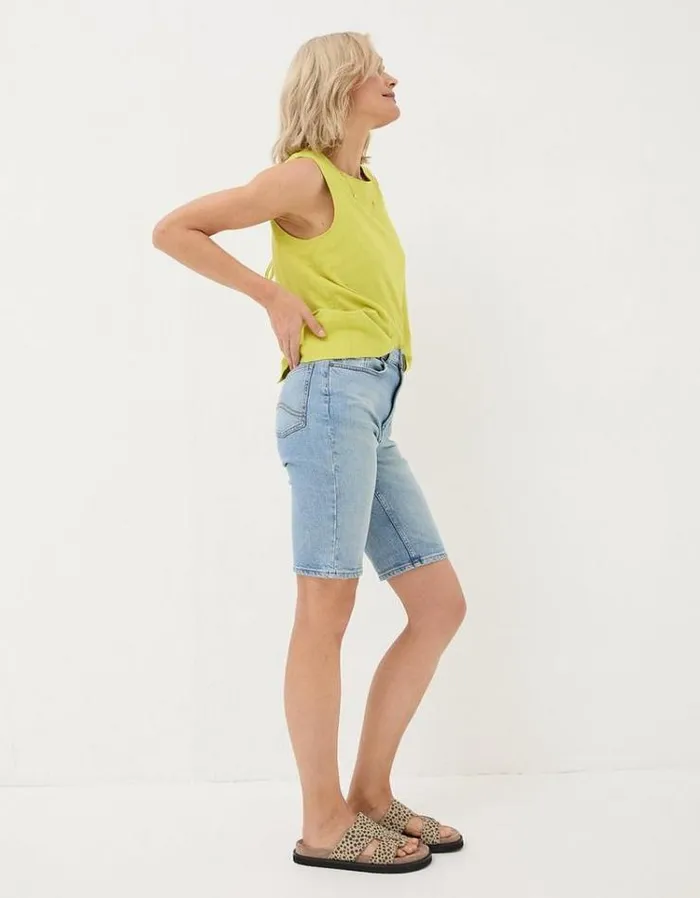 Women FatFace Vacation Shop Bisley Denim Bermuda Short Light Denim Blue