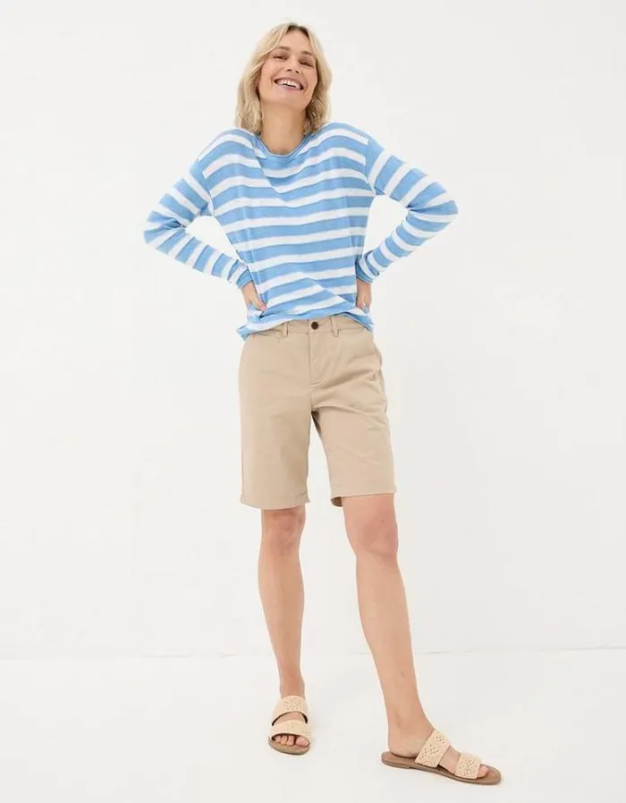 Women FatFace Vacation Shop Falmouth Chino Shorts Natural